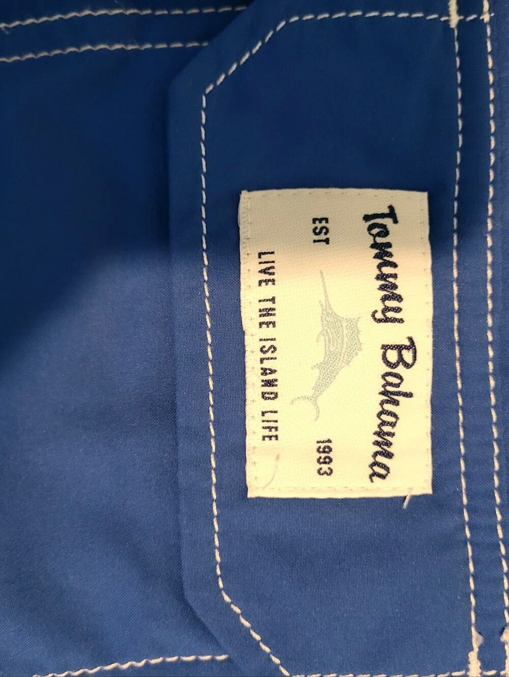 Tommy Bahama Royal Blue Swim Board Shorts with Coral Logo